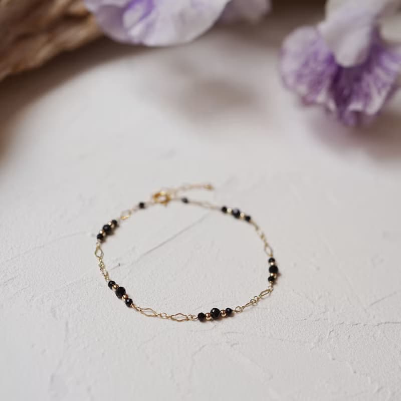 14KGF 瑪瑙費加洛鍊手鍊