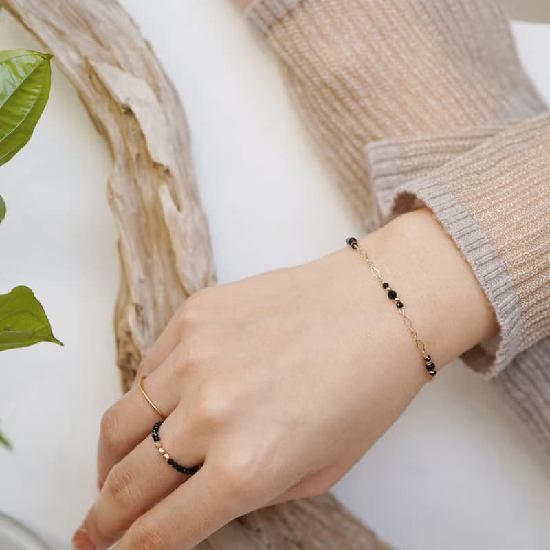 14KGF 瑪瑙費加洛鍊手鍊