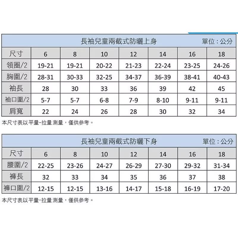 MIT 長袖抗UV防曬機能上衣 男女童皆適穿
