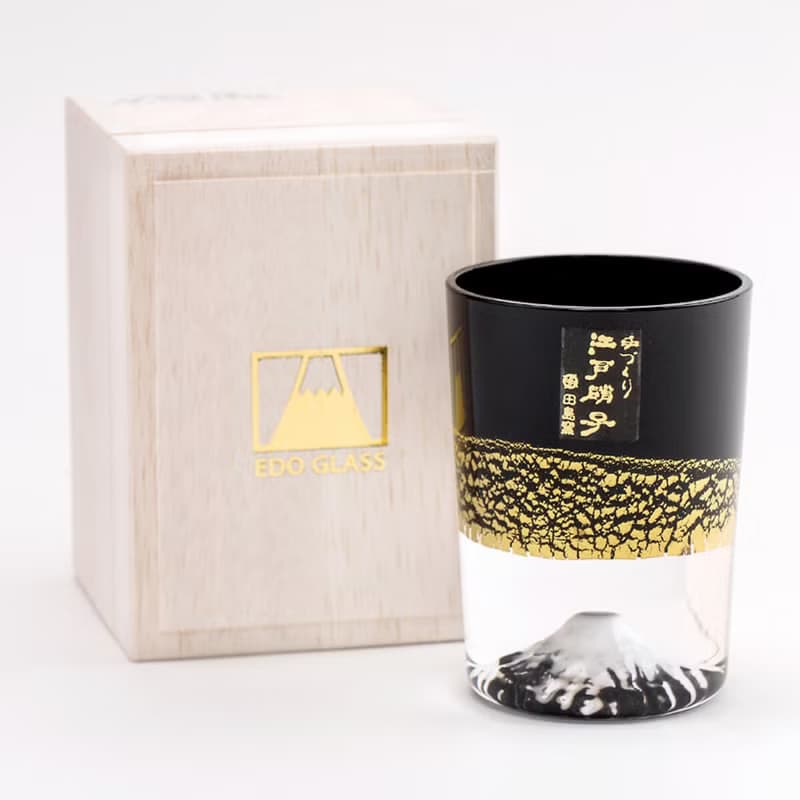 80cc (單個)【日本田島硝子】手工製作金箔冷酒杯