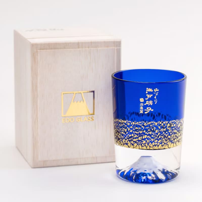 80cc (單個)【日本田島硝子】手工製作金箔冷酒杯