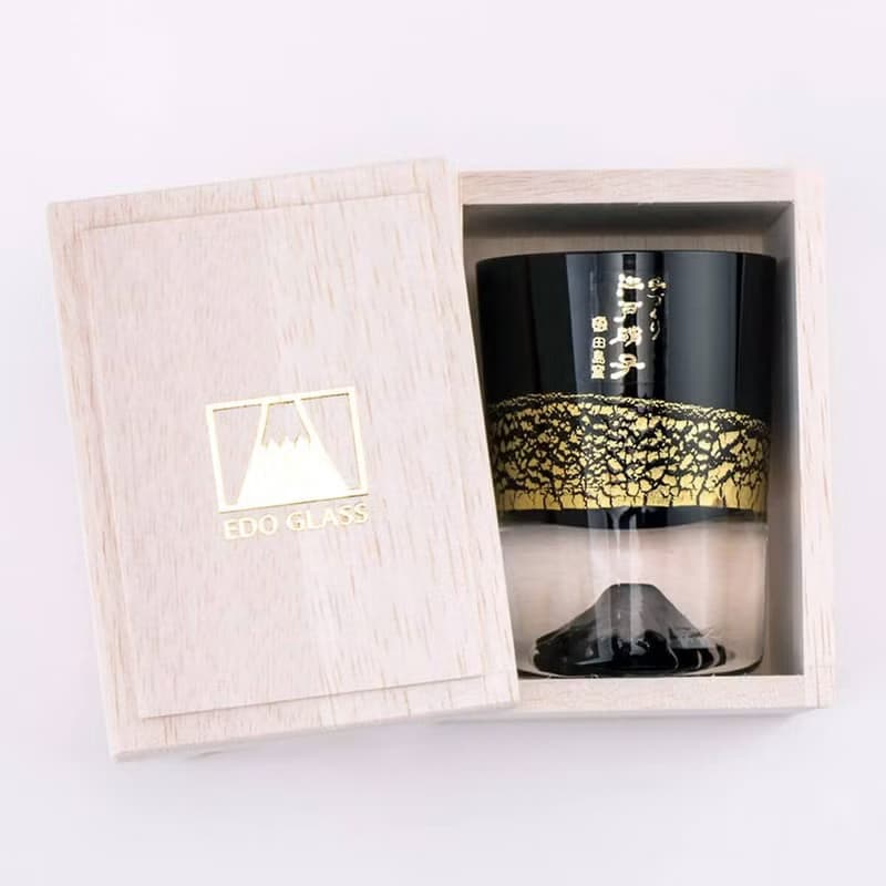 80cc (單個)【日本田島硝子】手工製作金箔冷酒杯