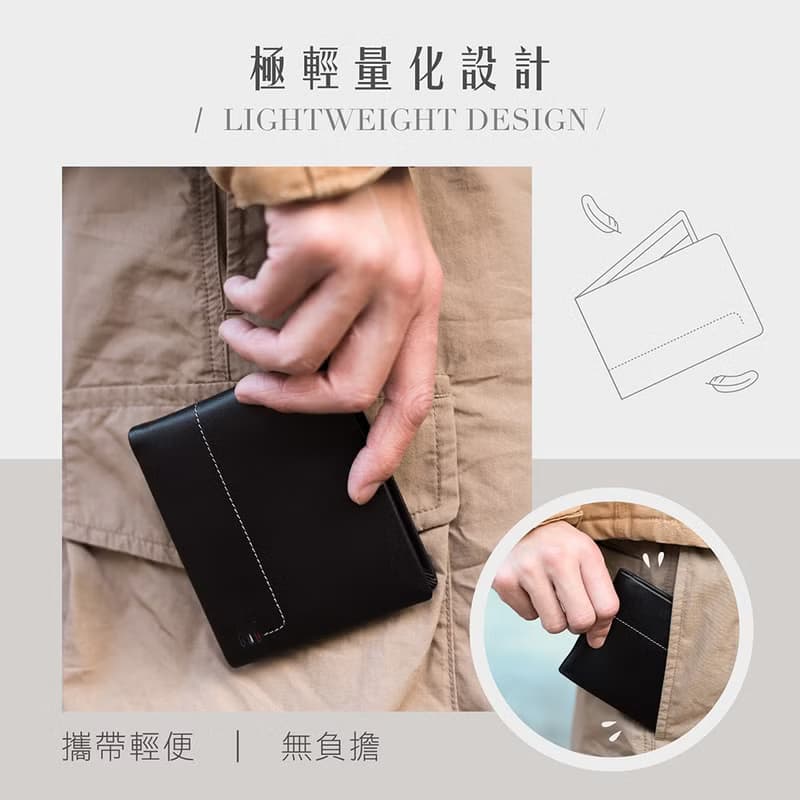 1991 經典薄款輕便植鞣牛皮 真皮短夾 TAIRUI