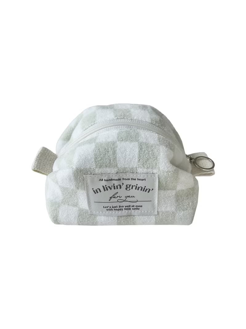 terry checker pouch S_soft sage
