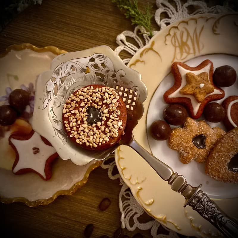 法國Art Nouveau純銀柄-訂製款鏤空雙色點心/餅乾圓鏟