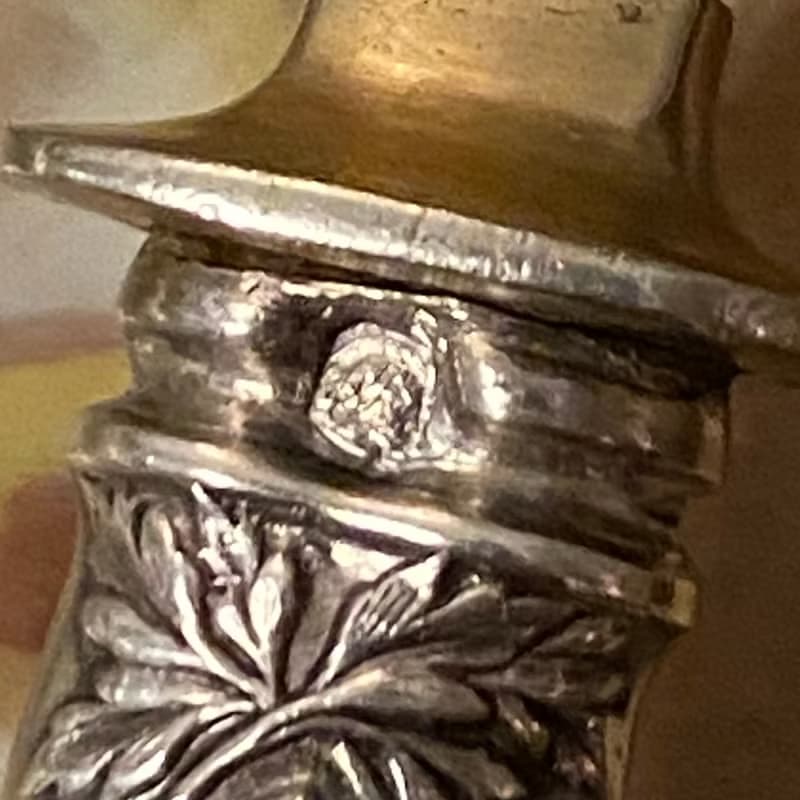 法國Art Nouveau純銀柄-訂製款鏤空雙色點心/餅乾圓鏟