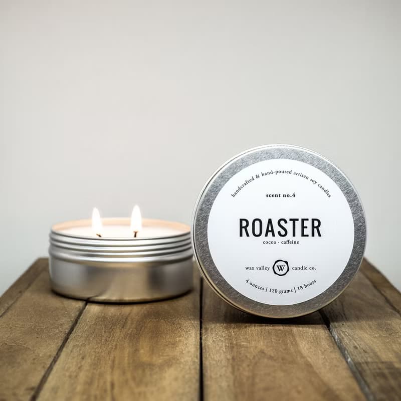 Soy Candle Roaster Blend Travel Tin - Coffee & chocolate