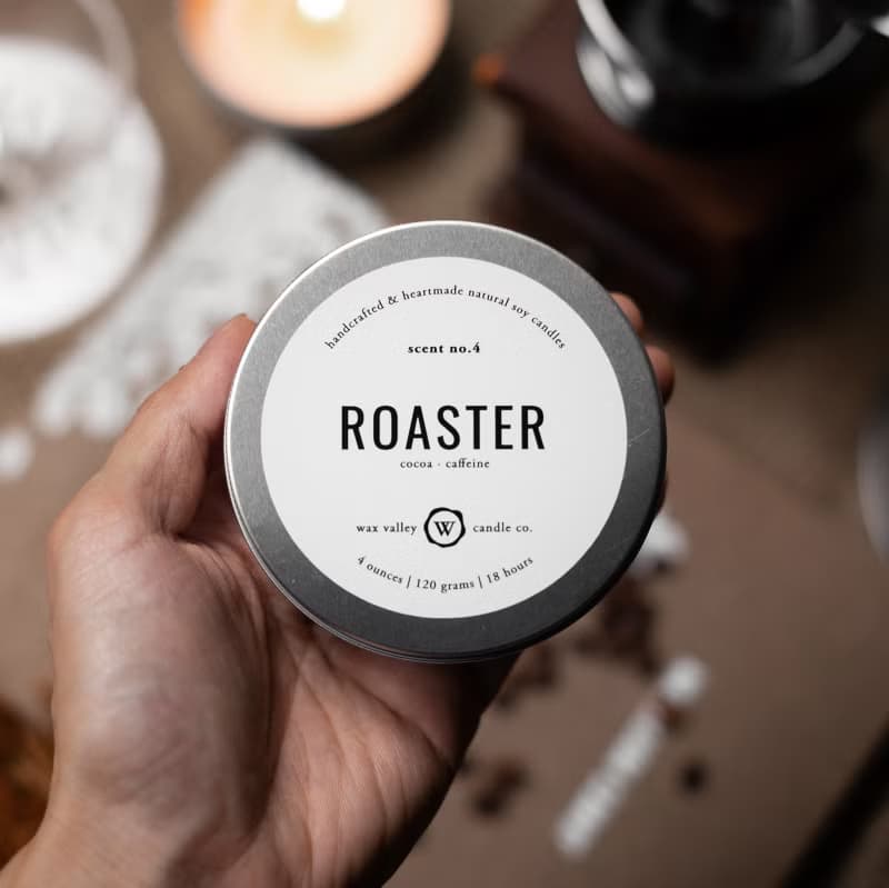 Soy Candle Roaster Blend Travel Tin - Coffee & chocolate