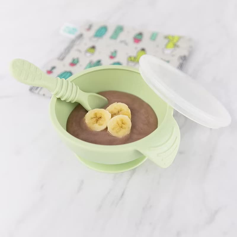 Bumkins 寶寶矽膠餐碗組(香瓜綠)