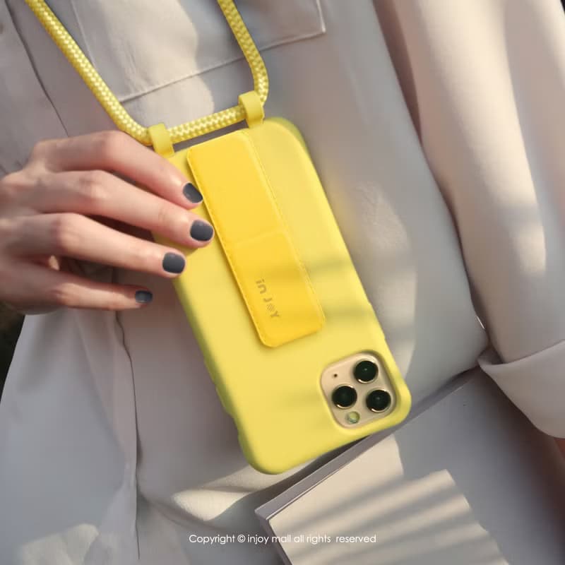 iPhone 14/13/12/SE3 可拆式 Urban Basic 活力黃 背繩防摔手機殼