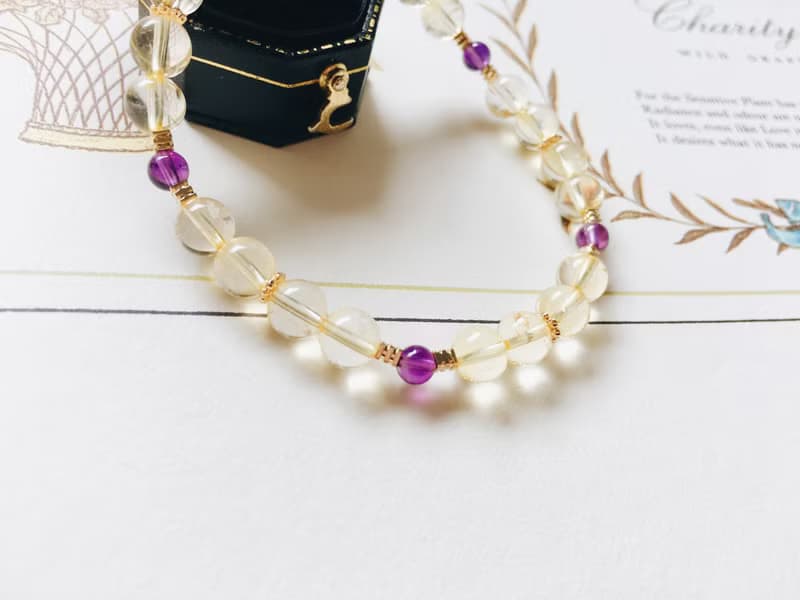 Enko | 蕾拉的獨角戲 黃水晶 紫水晶14k包金手鍊