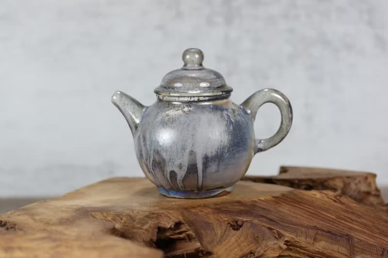 【送禮好物】270ml 柴燒天目釉 手拉坯茶壺 鶯歌葉敏祥作品