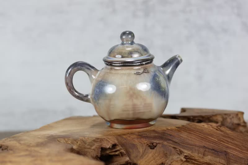 【送禮好物】270ml 柴燒天目釉 手拉坯茶壺 鶯歌葉敏祥作品