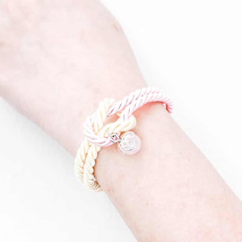 Mashmallows Rope with Lucky Stone - Pink&Yellow
