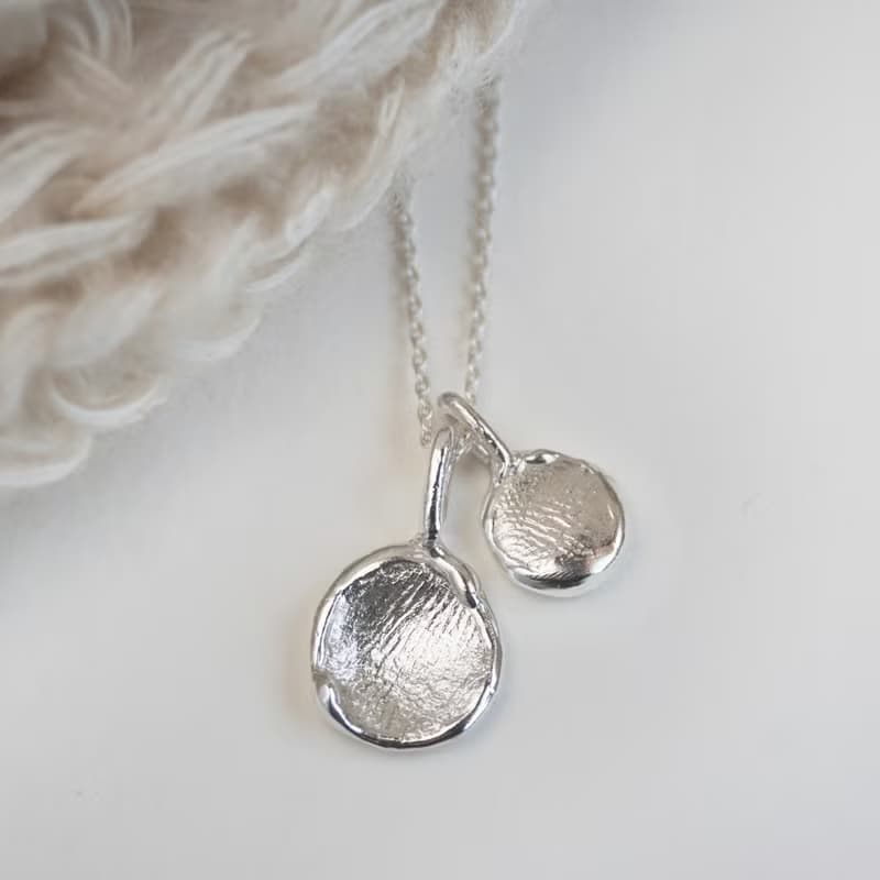 Duo stacking Finger Seal Necklace 二人組指紋蠟印項鍊