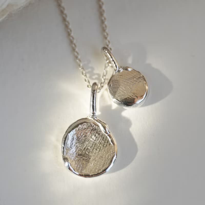 Duo stacking Finger Seal Necklace 二人組指紋蠟印項鍊