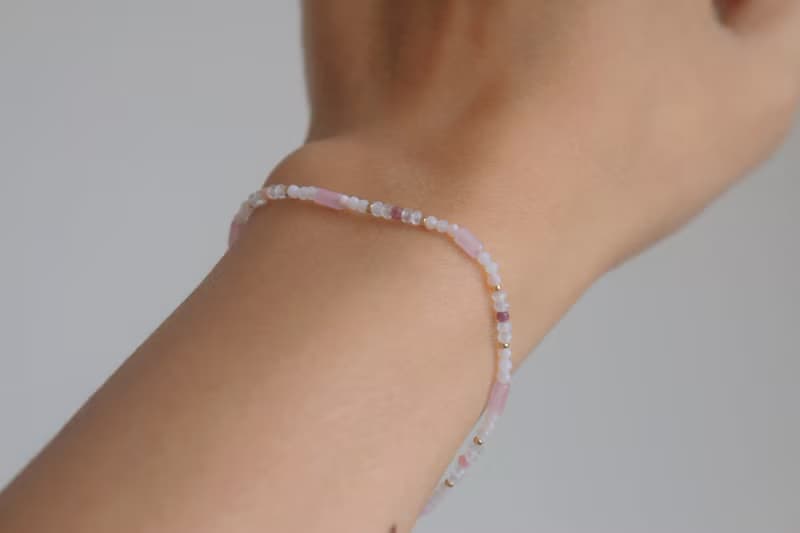 手鍊 月光石 紅寶石 天然石 - 公主 -