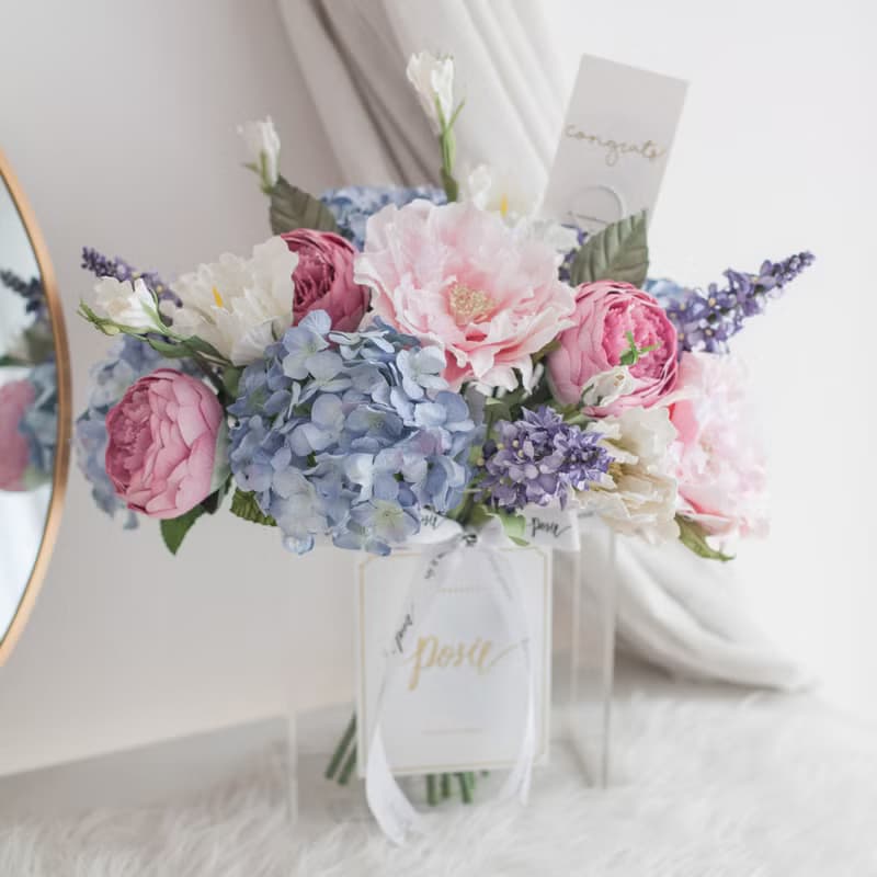 PASTEL PINK AND BLUE | XL Paris Vase Flower for Decoration