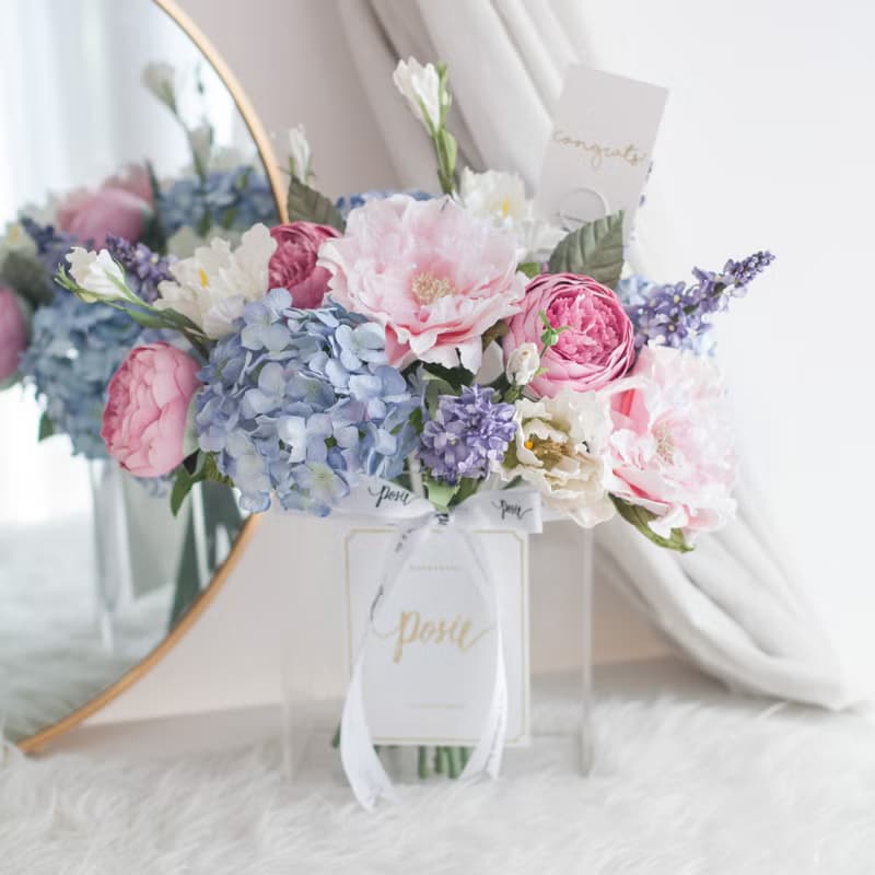 PASTEL PINK AND BLUE | XL Paris Vase Flower for Decoration
