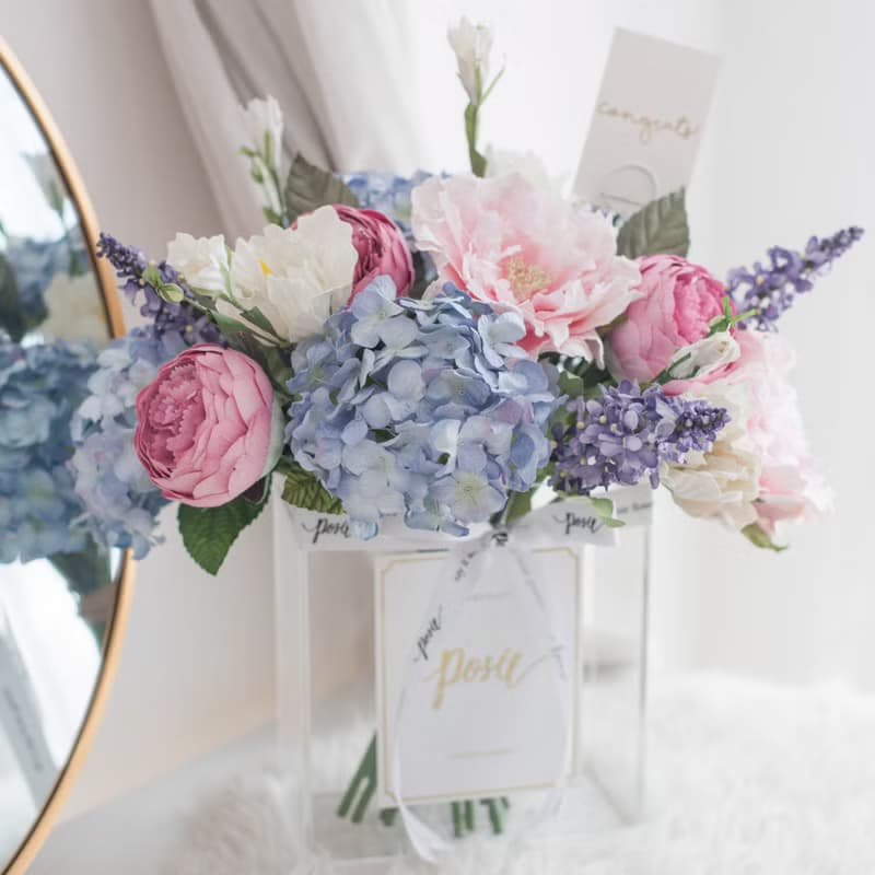 PASTEL PINK AND BLUE | XL Paris Vase Flower for Decoration