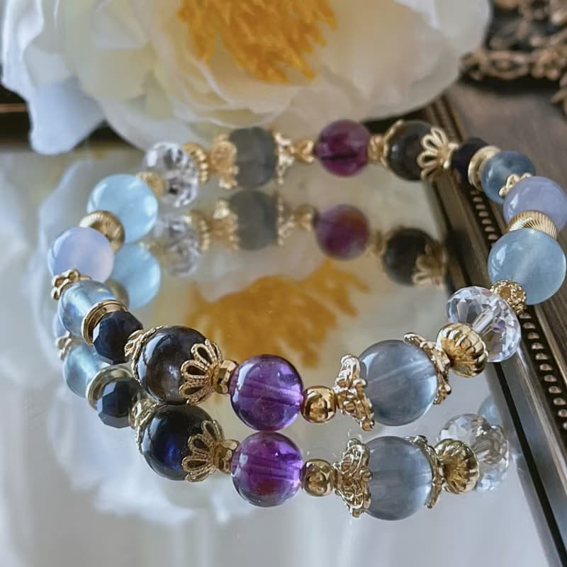 仲夏夜十四行詩丨海藍寶+藍螢石丨提升表達能力與靈感丨天然水晶