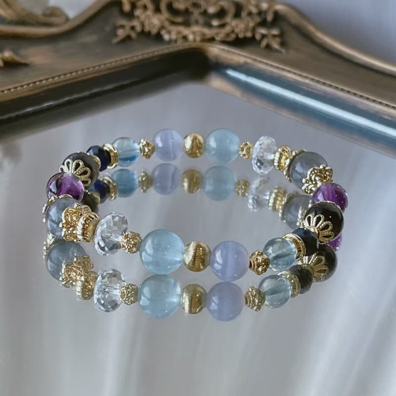 仲夏夜十四行詩丨海藍寶+藍螢石丨提升表達能力與靈感丨天然水晶