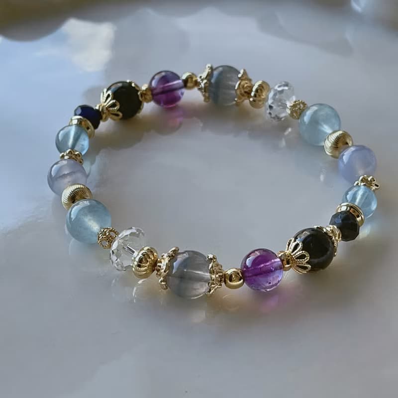 仲夏夜十四行詩丨海藍寶+藍螢石丨提升表達能力與靈感丨天然水晶