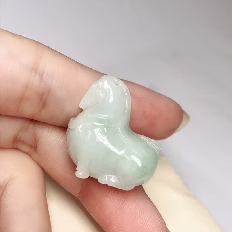 飄綠花翡翠唐馬 | 天然緬甸玉A貨翡翠 | 送禮