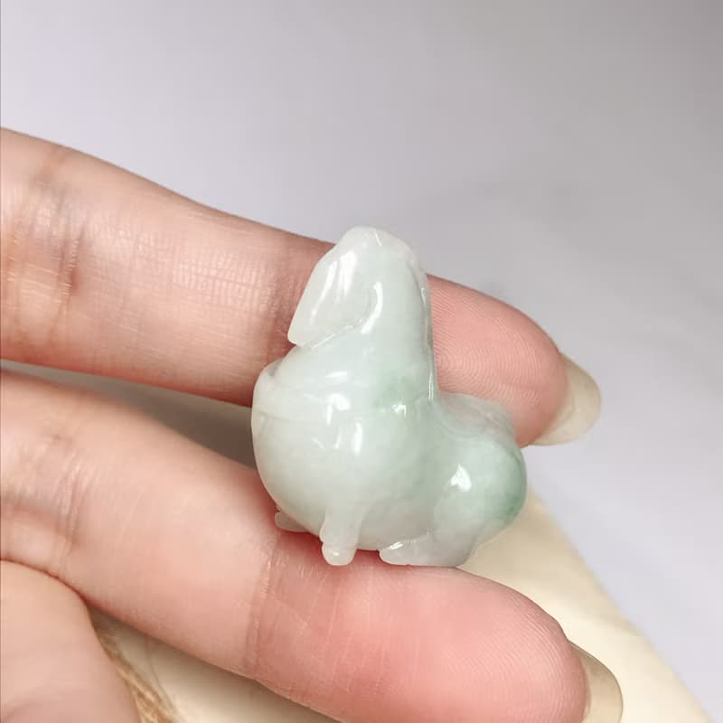 飄綠花翡翠唐馬 | 天然緬甸玉A貨翡翠 | 送禮
