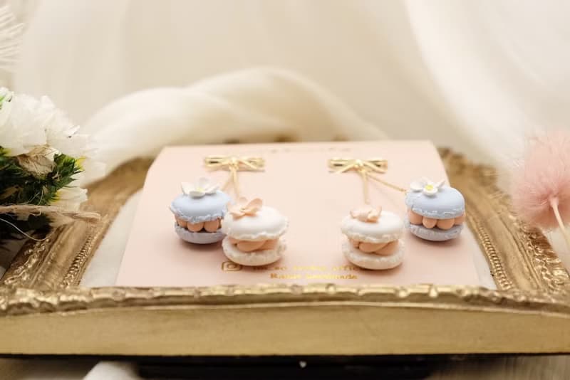 甜美手作 馬卡龍垂墜耳環