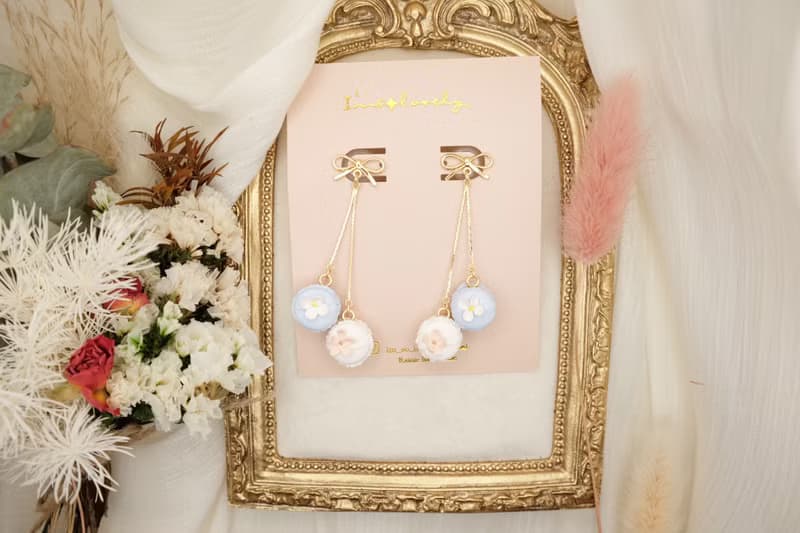 甜美手作 馬卡龍垂墜耳環