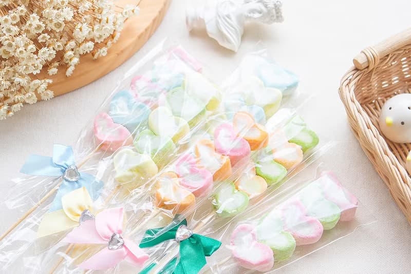 特惠組--精緻版愛心棉花糖X80支 + 花束底籃1個 (DIY裝入)
