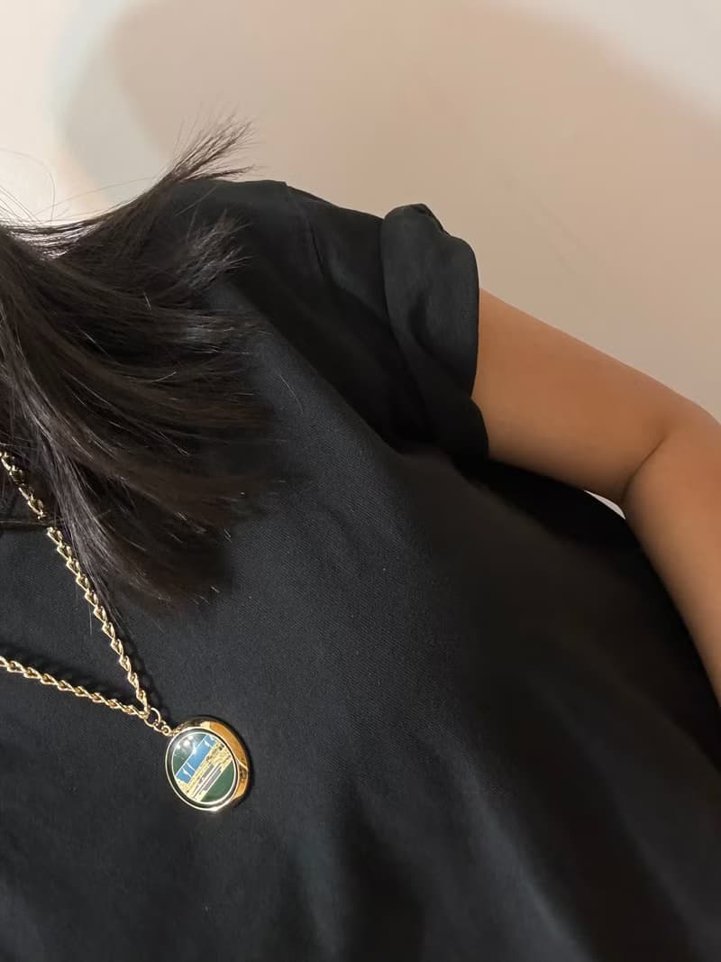 古董 Sarah Cov金色塑料景點圓形項鍊 N758