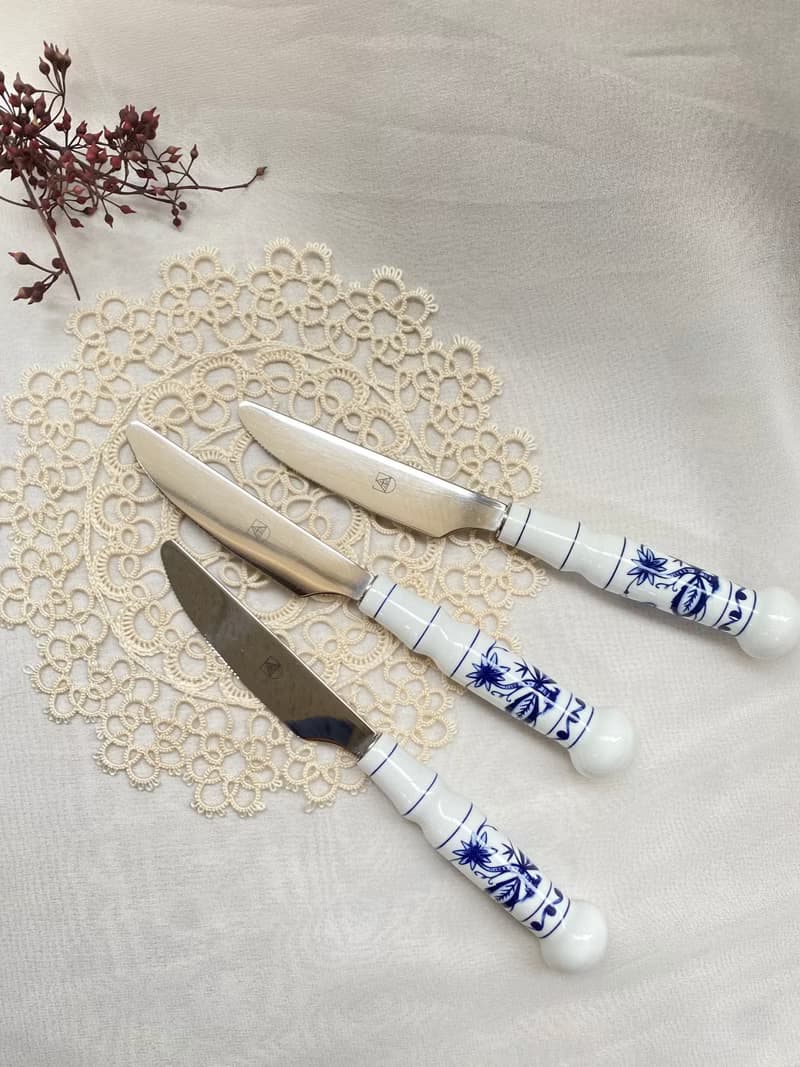 【好日戀物】德國DDR 洋蔥圖案陶瓷柄不銹鋼叉子餐具系列儀式感