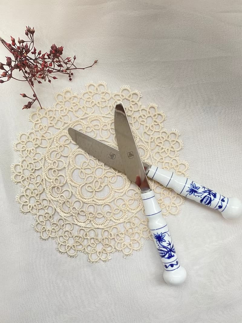 【好日戀物】德國DDR 洋蔥圖案陶瓷柄不銹鋼叉子餐具系列儀式感