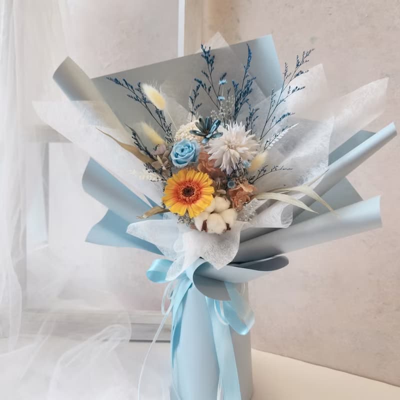 畢業花束 寬大款 永生太陽花 畢業花禮 永生花花束