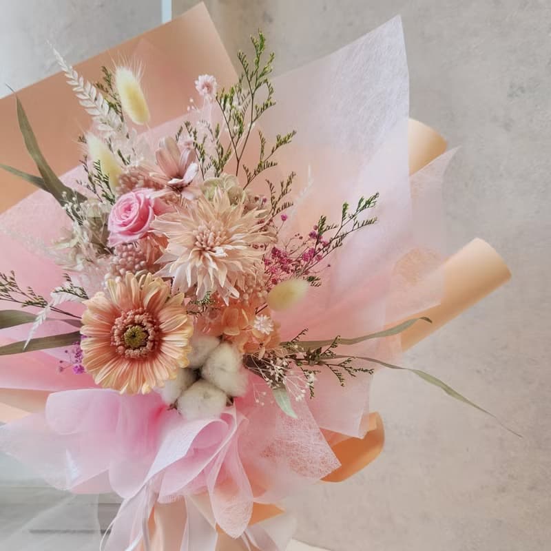 畢業花束 寬大款 永生太陽花 畢業花禮 永生花花束