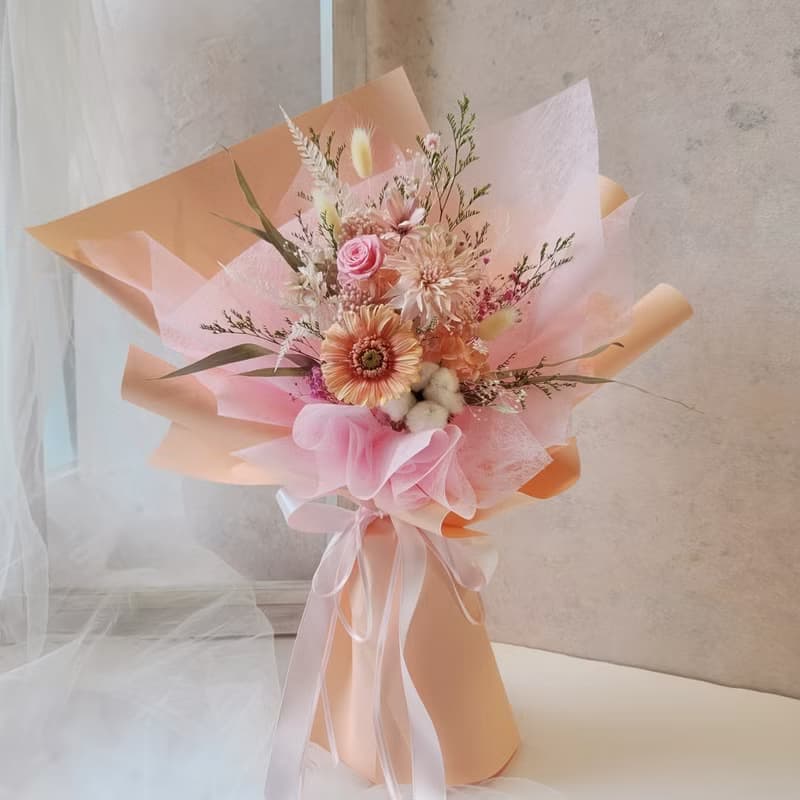 畢業花束 寬大款 永生太陽花 畢業花禮 永生花花束