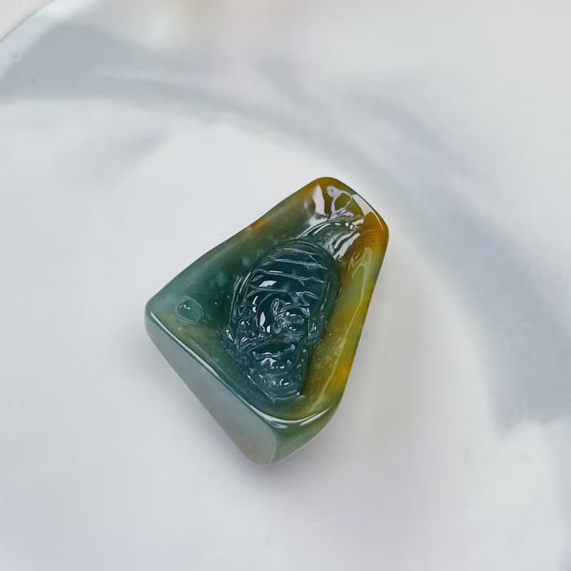 【吉祥‧長壽】黃加綠雙彩翡翠龍龜 | 天然翡翠A貨 | 送禮