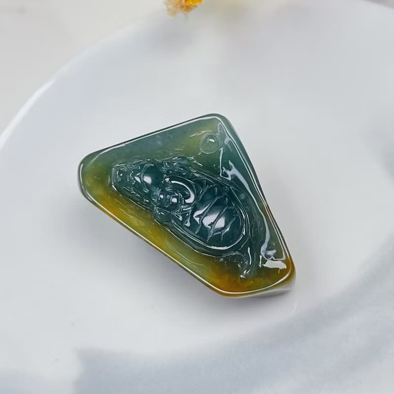 【吉祥‧長壽】黃加綠雙彩翡翠龍龜 | 天然翡翠A貨 | 送禮