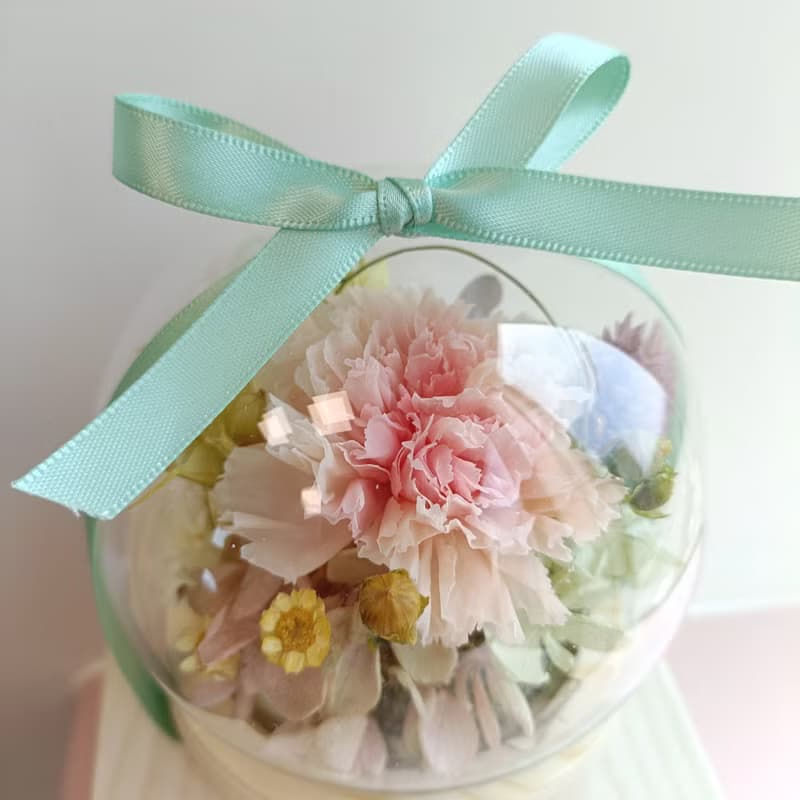 畢業花束禮物 永生康乃馨玫瑰玻璃盅罩 生日開幕店面居家佈置