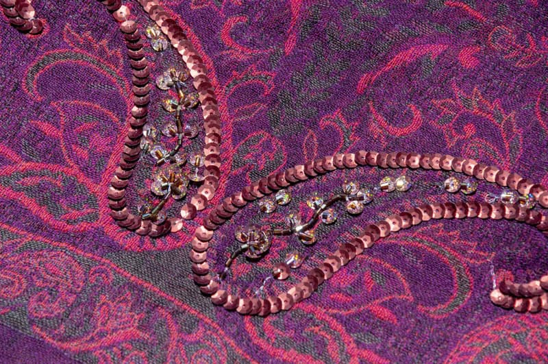 喀什米爾Cashmere/水煮羊毛披肩/針織圍巾/刺繡圍巾/羊絨披巾-花