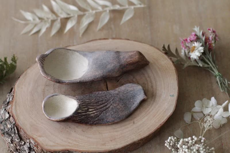 純手捏小鳥造型陶瓷湯匙(一對)