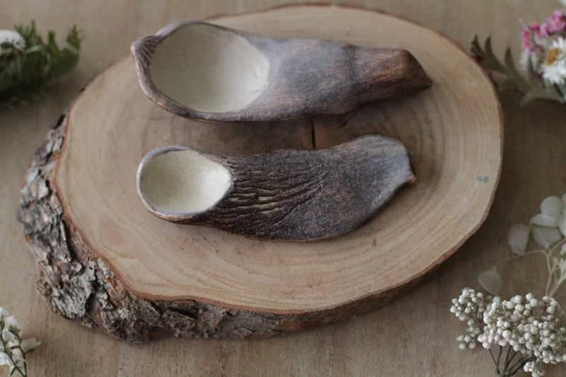 純手捏小鳥造型陶瓷湯匙(一對)