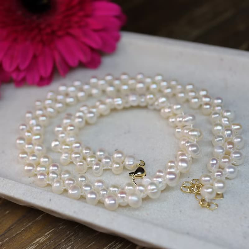 【趁桃花】淡水珍珠項鍊 /手鍊套組| 春景之珠