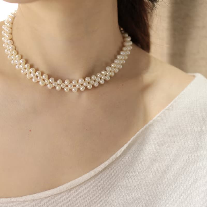 【趁桃花】淡水珍珠項鍊 /手鍊套組| 春景之珠