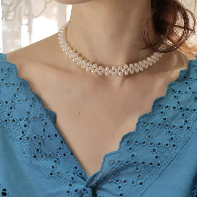 【趁桃花】淡水珍珠項鍊 /手鍊套組| 春景之珠