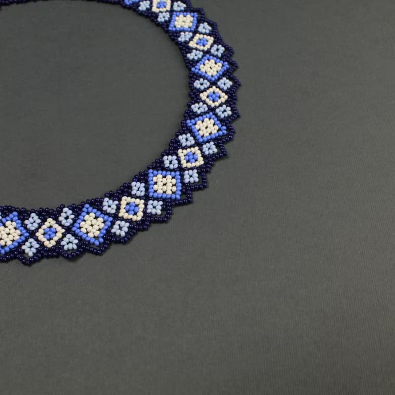 Blue bead necklace 50th birthday gift for women
