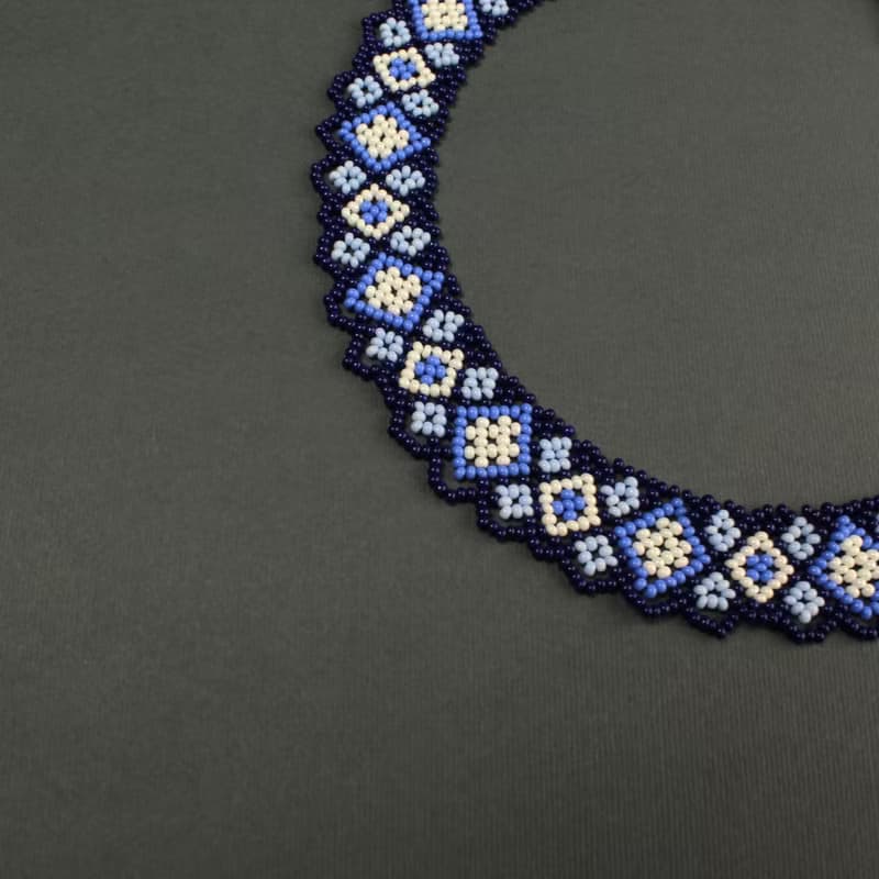 Blue bead necklace 50th birthday gift for women
