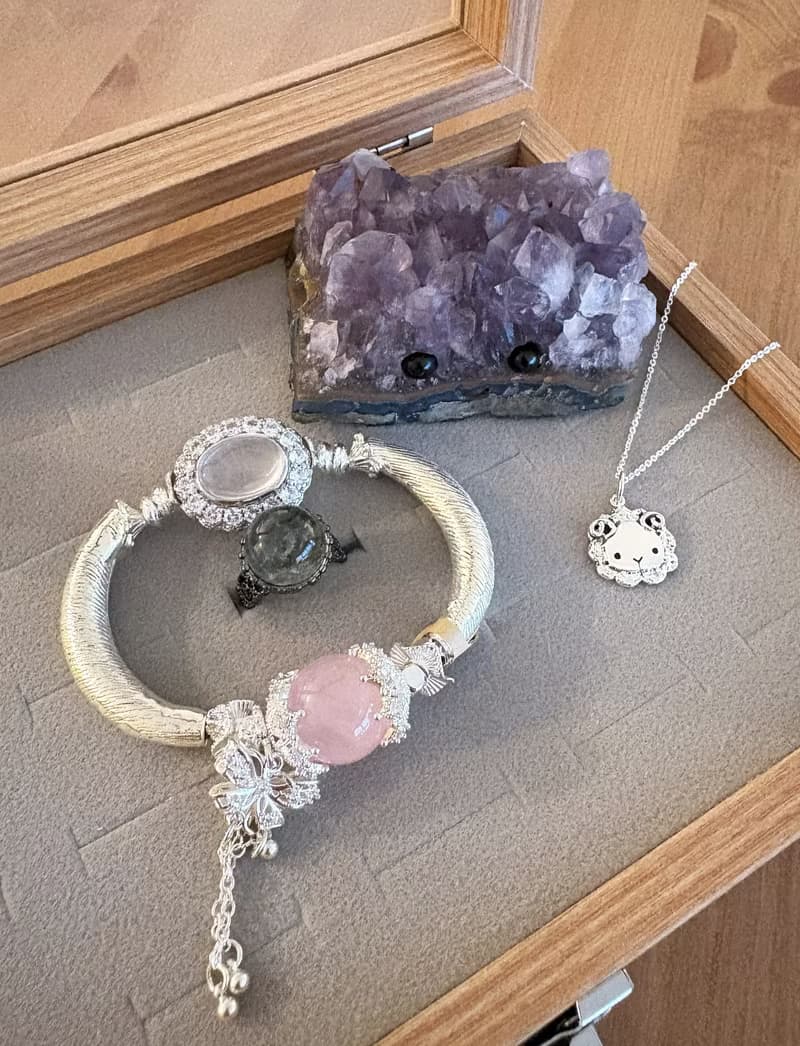 限時福袋~ 純銀手作項鍊+天然石手鍊+合金戒指+礦石擺件 ~